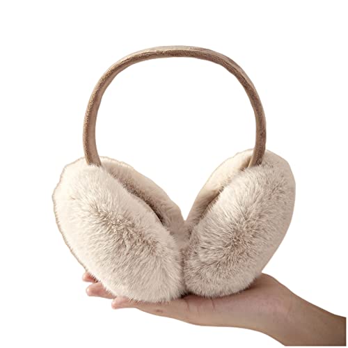 TOBILE Ear Muffs Warm Winter Headwear Ear Muffs Fur Earmuffs Unisex Adult Ear Warmer Fold-Light Brown von TOBILE