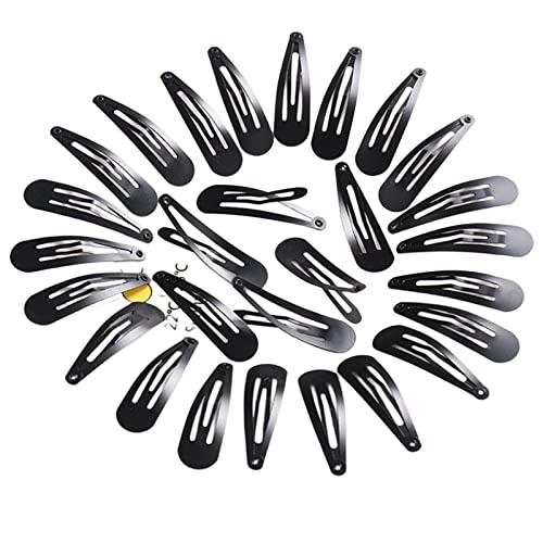 TOBILE Haarspangen, 100 Stück, niedliche tropfenförmige Haarnadeln, DIY, Haar-Accessoires, Damen, galvanisierte Metall-Haarspangen, schwarz, 4 cm von TOBILE
