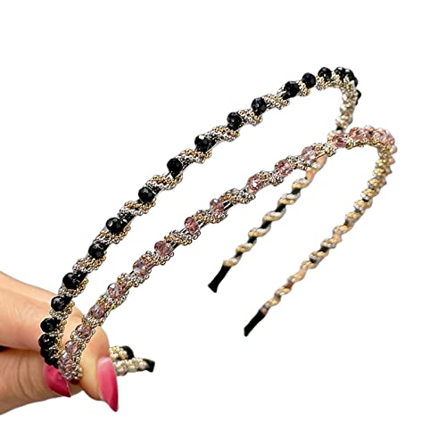 TOBILE Haarspangen, 6 Stück, süße Farbe, Kristall, handgefertigte Perlen, Haarspangen für Damen und Mädchen, modisch, einfach-schwarz, lila von TOBILE