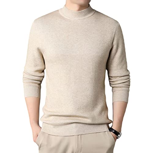 TOBILE Herren Rollkragenpullover Herren Faux Kaschmir Pullover Halber Rollkragen Herren Pullover Strickpullover für Männer Jugend Slim Knitwear Mann Pullover von TOBILE