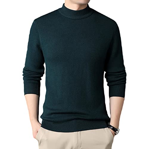 TOBILE Herren Rollkragenpullover Herren Faux Kaschmir Pullover Halber Rollkragen Herren Pullover Strickpullover für Männer Jugend Slim Knitwear Mann Pullover von TOBILE