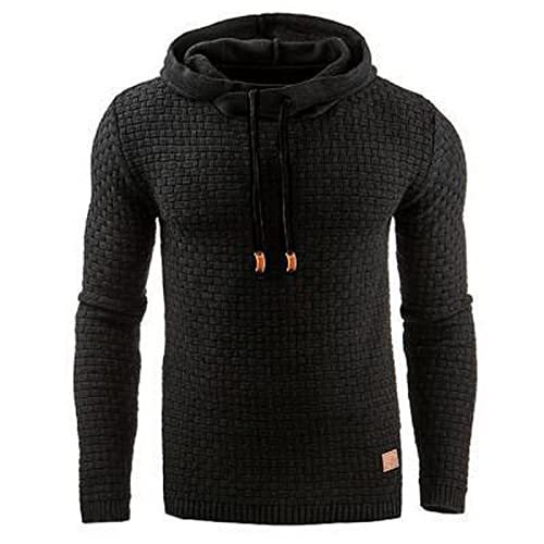 TOBILE Herren Rollkragenpullover Pullover Herren Herbst Herren Pullover Lässiger Kapuzenpullover Warm Strickpullover Pull Homme Übergröße Oberbekleidung - Schwarz, asiatische Größe 3XL von TOBILE