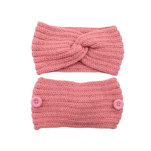 TOBILE Ohrenschützer Winter Gestrickte Stirnbänder für Frauen Warmes Haarband mit Knopf Ohrwärmer Stricken Turban Bandage Haarzubehör - 8 von TOBILE