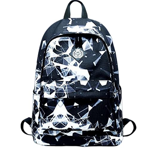 TOBILE Rucksack Leichter Schulrucksack für Teenager, Mädchen und Jungen, Unisex, schwarz-weißes Design für College und Freizeitgebrauch von TOBILE