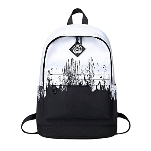 TOBILE Rucksack Leichter Schulrucksack für Teenager, Mädchen und Jungen, Unisex, schwarz-weißes Design für College und Freizeitgebrauch von TOBILE