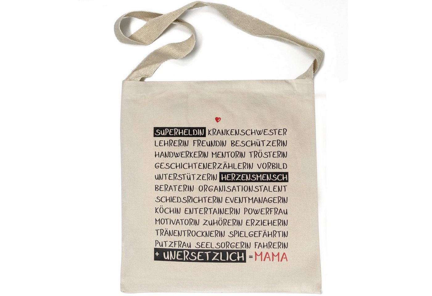 TOBJA Beuteltasche Baumwoll Umhängetasche Muttertag ...unersetzlich Mama..." (Set), Muttertagsgeschenk Idee Geschenk Muttertag Oma" von TOBJA