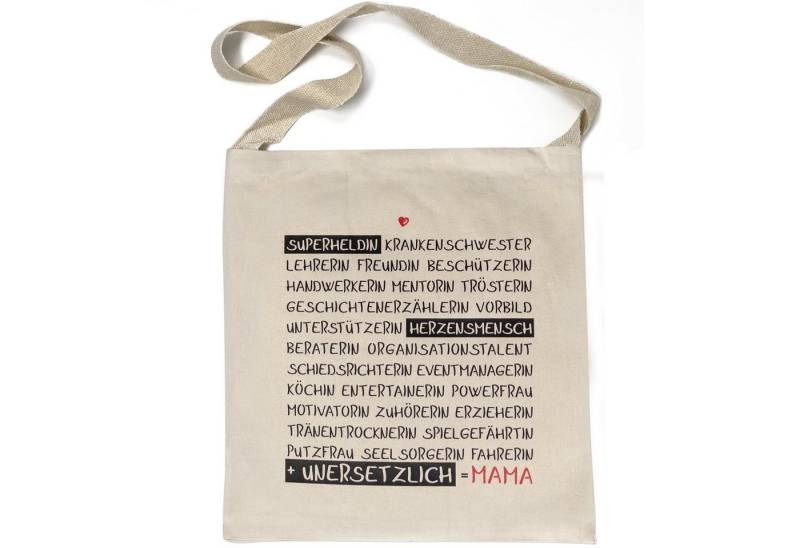 TOBJA Beuteltasche Baumwoll Umhängetasche Muttertag "...unersetzlich Mama..." (Set), Muttertagsgeschenk Idee Geschenk Muttertag Oma von TOBJA