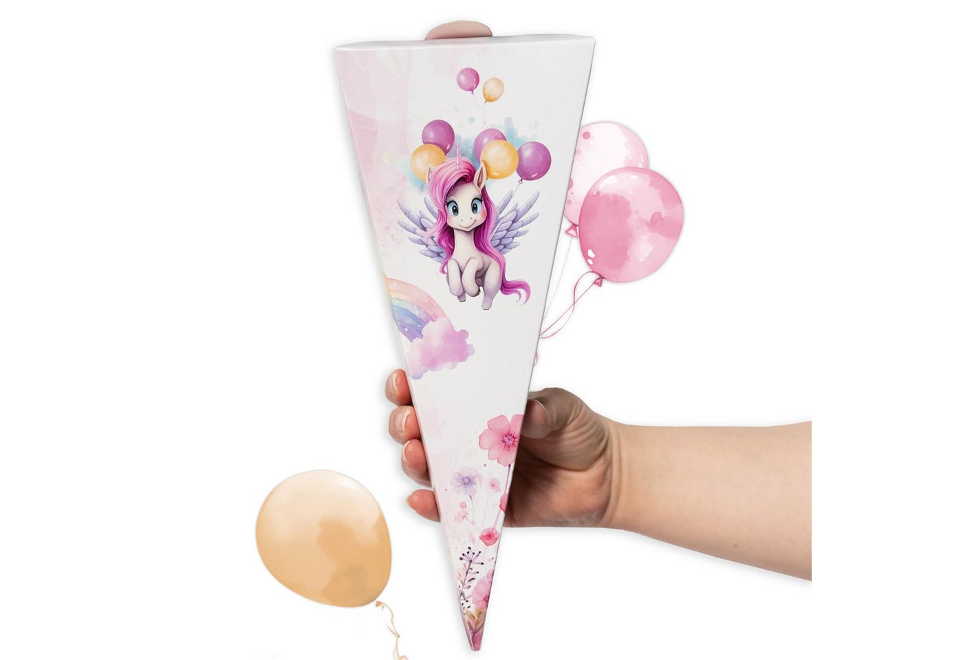 TOBJA Schultüte Kleine Geschwister Schultüte Einhorn, Mini Zuckertüte Schwester Schulanfang von TOBJA