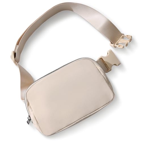 Gürteltasche mit Kartenetui für Damen und Herren, überall Bauchtasche, Crossbody-Tasche mit verstellbarem Gurt, Unisex, Mini-Mode-Taillenbeutel, Beige, Modisch von TOBVZOO