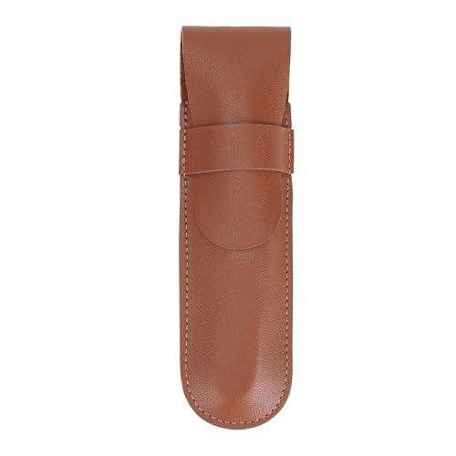 TOCCOOL Gerades Rasierer-Etui – Kunstleder-Rasier-Aufbewahrung, Reiserasierer-Etui, elegant und praktisch für Reisen, den täglichen Gebrauch, Outdoor-Camping (Braun) von TOCCOOL