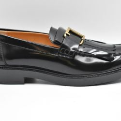 Tod's Flache Schnürschuhe Aus Gebürstetem Leder In Schwarz von TOD'S