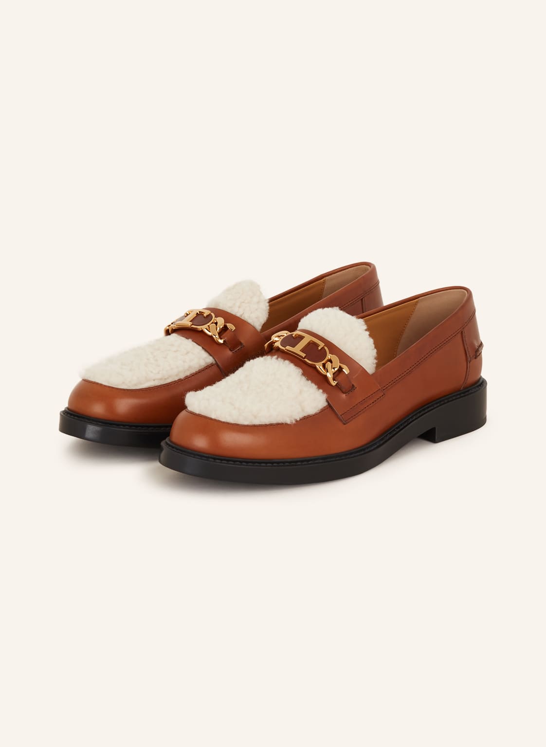 Tod's Loafer Mit Echtfell braun von TOD'S