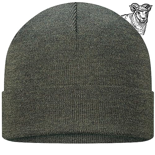 TODO 100% Merino Mütze, Winter Alltag. Wolle Hält Warme Beanie Herren und Damen, Jäger Mütze Herren (Merino 100%, Khaki) von TODO