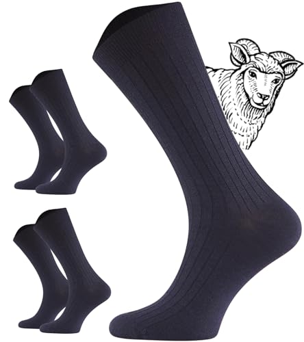 TODO 2 Paar DIABETIKER SOCKEN MERINO ohne Gummibund Extra Weit Wolle Medizin DiabetikerSocken Herren (43-46, Marine) von TODO