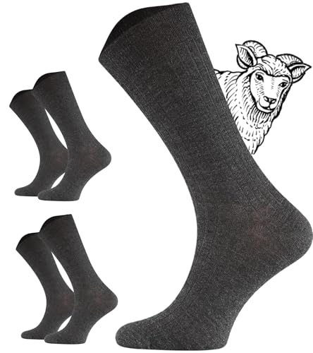 TODO 2 Paar DIABETIKER SOCKEN MERINO ohne Gummibund Extra Weit Wolle Medizin DiabetikerSocken Herren und Damen (39-42, Graphite) von TODO