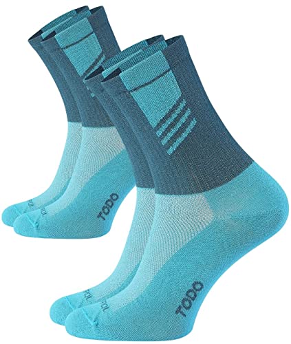 TODO 2Paar AIR CONTROL Baumwolle Sportsocken Herren und Damen, Atmungsaktiv, Thermoaktiv, Bunte (39-42, 2NIEB) von TODO