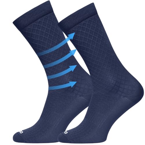 TODO Aero Rennrad Socken Damen Marineblau Atmungsaktive Fahrradsocken Damen. Radsocken Herren (Serpente Navy 35-38) von TODO