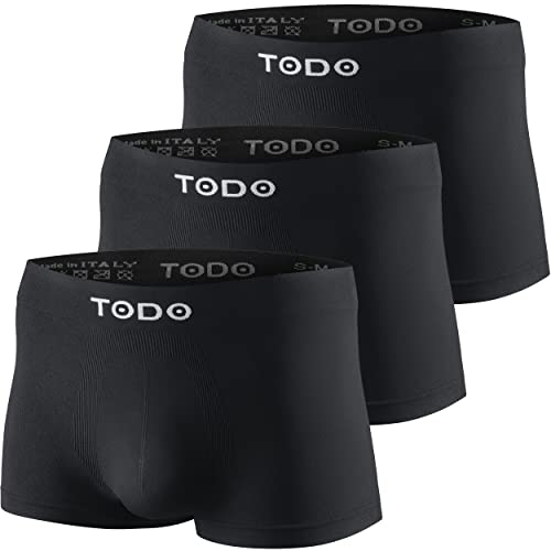 TODO Sport Boxershorts Herren (3er Pack) Elastisch Sportunterwäsche Boxer Männer, Atmungsaktiv, Leicht, ohne Scheuern (Schwarz, XXL) von TODO