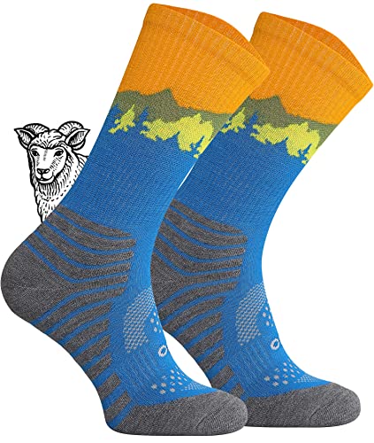 TODO BP Dünn Merino Wandersocken Kinder 55% Merinowolle Socken. Also TrekkingSocken für Damen, Herren Atmungsaktiv Funktionssocken Outdoor (Falcon Alaska, 31-34) von TODO