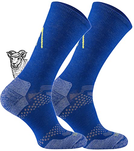 TODO BP LIGHT Dünn Merino Wandersocken Herren, Damen, Kinder -Trekking-Socken, Atmungsaktiv, 34% Merinowolle Blend Funktionssocken, Outdoor (27-30, Blau) von TODO