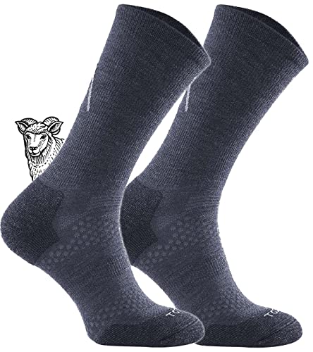 TODO BP LIGHT Dünn Merino Wandersocken Herren, Damen, Kinder -Trekking-Socken, Atmungsaktiv, 34% Merinowolle Blend Funktionssocken, Outdoor (27-30, Marineblau) von TODO