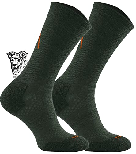 TODO BP LIGHT Dünn Merino Wandersocken für Herren, Damen,Trekking-Socken, Atmungsaktiv, 34% Merinowolle Blend Funktionssocken, Outdoor (35-38, Grün) von TODO