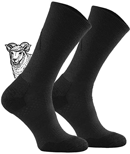 TODO BP LIGHT Dünn Merino Wandersocken für Herren, Damen,Trekking-Socken, Atmungsaktiv, 34% Merinowolle Blend Funktionssocken, Outdoor (47-50, Schwarz) von TODO