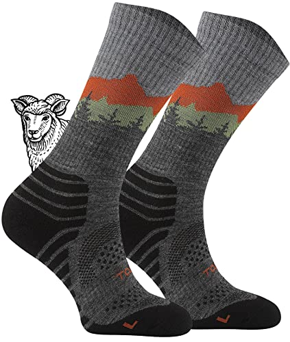 TODO BP LIGHT Dünn Merino Wandersocken für Herren, Damen,Trekking-Socken, Atmungsaktiv, 55% Merinowolle Blend Funktionssocken, Outdoor (Falcon Grau, 35-38) von TODO