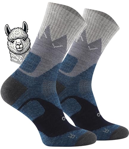 TODO BP LIGHT Dünn Wandersocken Herren Alpaka, Socken Alpaka Trekkingsocken, Merinowolle Wandersocken Alpaka Wolle Skyline 43-46 von TODO