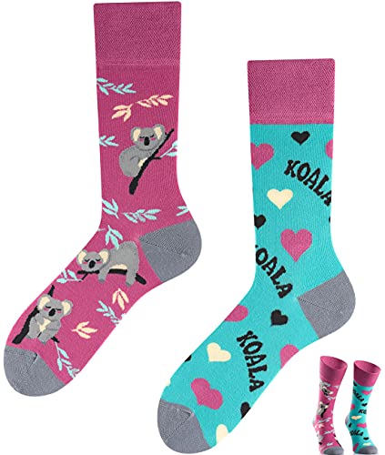 TODO Colours Lustige Socken mit Motiv - mehrfarbige, bunte, Verrückte für Herren und Damen (43-46, Koala Socken) von TODO