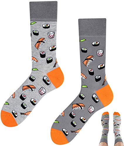 TODO Colours Lustige Socken mit Motiv - Mehrfarbige, Bunte, Verrückte für Herren und Damen (39-42, Sushi Socken) von TODO