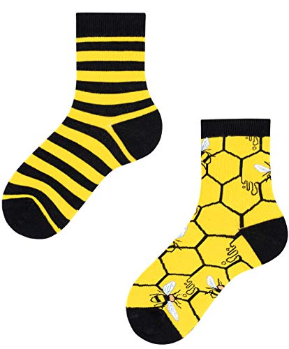 TODO Colours Lustige Socken Kinder mit motiv für Mädchen, Jungen, Kleinkind (Bienen Kinder, 31-34) von TODO