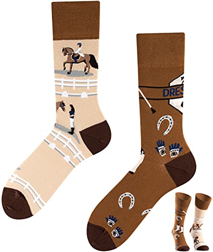 TODO Colours Lustige Socken mit Motiv - mehrfarbige, bunte, Verrückte für Herren und Damen (39-42, Dressage) von TODO