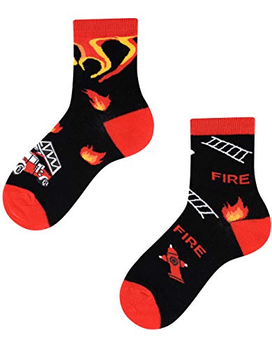 TODO Colours Lustige Socken Kinder mit motiv für Mädchen, Jungen, Kleinkind (Feuerwehr Kinder, 23-26) von TODO