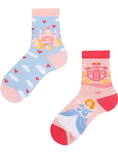 TODO Colours Lustige Socken Kinder mit motiv für Mädchen, Jungen, Kleinkind (31-34, Princesse) von TODO