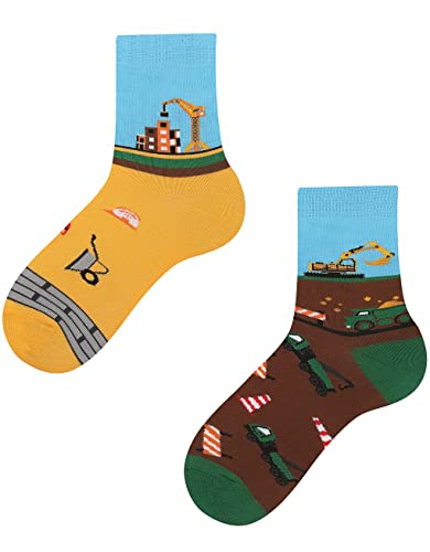 TODO Colours Lustige Socken Kinder mit motiv für Mädchen, Jungen, Kleinkind (Bagger Kinder, 23-26) von TODO