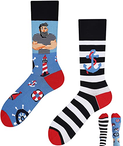 TODO Lustige Socken Herren und Damen, Coole Socken mit Motiv - Mehrfarbige, Bunte, Verrückte (39-42, Nordic Sea) von TODO