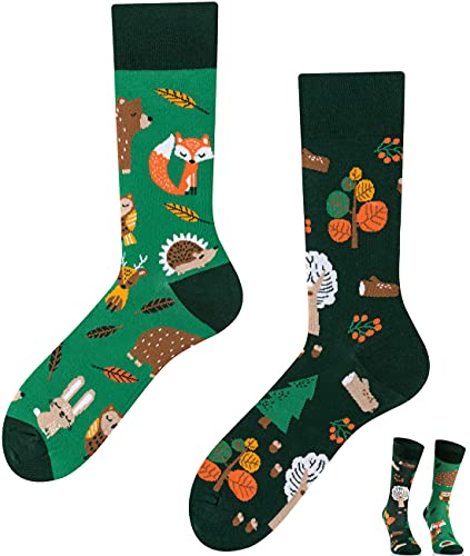 TODO Colours Lustige Socken mit Motiv - mehrfarbige, bunte, Verrückte für Herren und Damen (39-42, Waldtiere Socken) von TODO