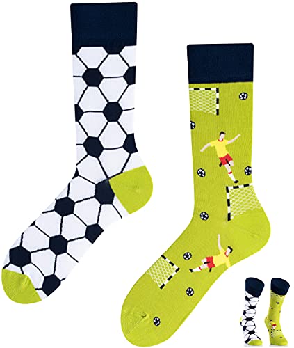 TODO Colours Lustige Socken mit Motiv - Mehrfarbige, Bunte, Verrückte für Herren und Damen (43-46, Fußball Zeit) von TODO