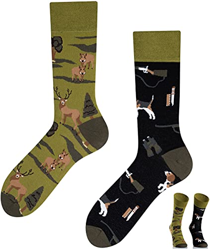 TODO Colours Lustige Socken mit Motiv - mehrfarbige, bunte, Verrückte für Herren und Damen (35-38, Hunting) von TODO