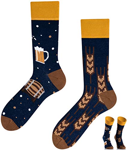 TODO Colours Lustige Socken mit Motiv - mehrfarbige, bunte, Verrückte für Herren und Damen (43-46, Kaltes Craft Bier Socken) von TODO