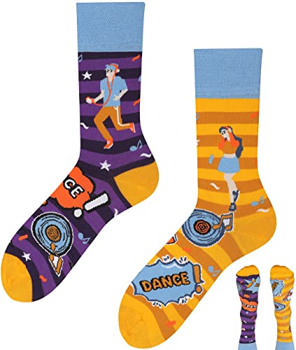 TODO Lustige Socken Herren und Damen, Coole Socken mit Motiv - Mehrfarbige, Bunte, Verrückte (43-46, Silent Disco Socken) von TODO