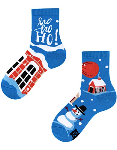 TODO Colours - Weihnachten Socken Kinder Lustige Weihnachtssocken mit Nicolaus (Santa Gift Kinder, 23-26) von TODO