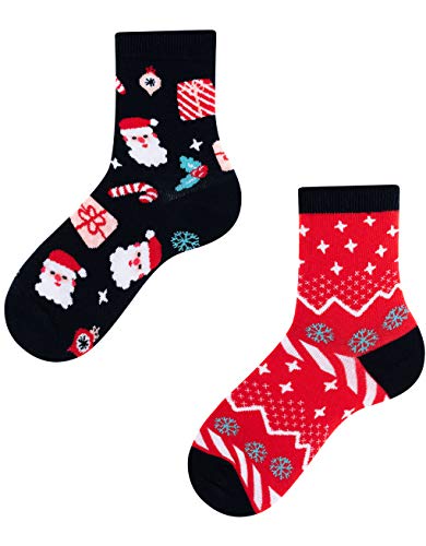 TODO Colours - Weihnachten Socken Kinder Lustige Weihnachtssocken mit Nicolaus (Good Xmas Kinder, 31-34) von TODO