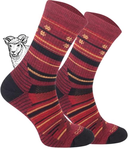 TODO Comodo Dünn Merino Wandersocken für Herren, Damen,Trekking-Socken, Atmungsaktiv, 55% Merinowolle Blend Funktionssocken, Outdoor (Comodo Autumn Glow, 39-42) von TODO