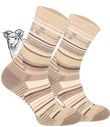 TODO Comodo Dünn Merino Wandersocken für Herren, Damen,Trekking-Socken, Atmungsaktiv, 55% Merinowolle Blend Funktionssocken, Outdoor (Comodo Desert Gold, 39-42) von TODO