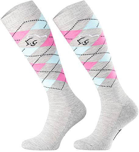 TODO Comodo Karierte Reitsocken STPDJ | Reitstrümpfe Reiter Kniestrümpfe | Baumwolle Socken Damen Herren Kinder (STPDJ - RS33, 31-34) von TODO