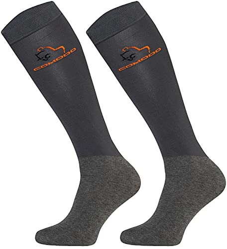 TODO Comodo Reitsocken Atmungsaktiv STPJM | Elastisch Reitstrümpfe Damen, Herren, Kinder Reiter Kniestrümpfe (STPJM - HK ANTRACITE 04, 39-42) von TODO