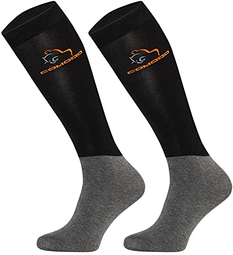 TODO Comodo Reitsocken Atmungsaktiv STPJM | Elastisch Reitstrümpfe Damen, Herren, Kinder Reiter Kniestrümpfe (STPJM - HK BLACK 01, 31-34) von TODO