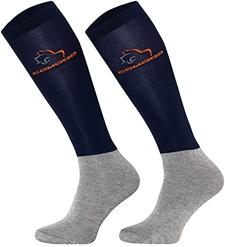 TODO Comodo Reitsocken Atmungsaktiv STPJM | Elastisch Reitstrümpfe Damen, Herren, Kinder Reiter Kniestrümpfe (STPJM - HK NAVY 02, 43-46) von TODO
